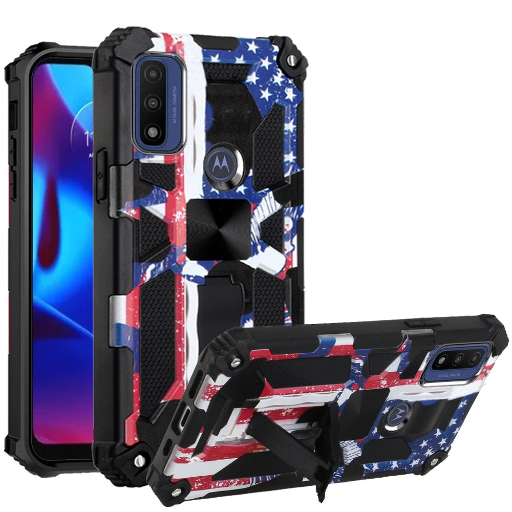 For Motorola Moto G Power 2022 Heavy Duty Stand Hybrid Shockproof [Military Grade] Protective with Kickstand Fit Magnetic Car Mount  Phone Case Cover