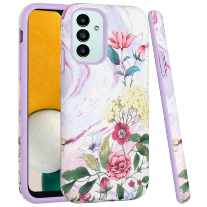 For Samsung Galaxy A13 5G Bliss Floral Stylish Design Hybrid Rubber TPU Hard PC Shockproof Armor Rugged Slim  Phone Case Cover