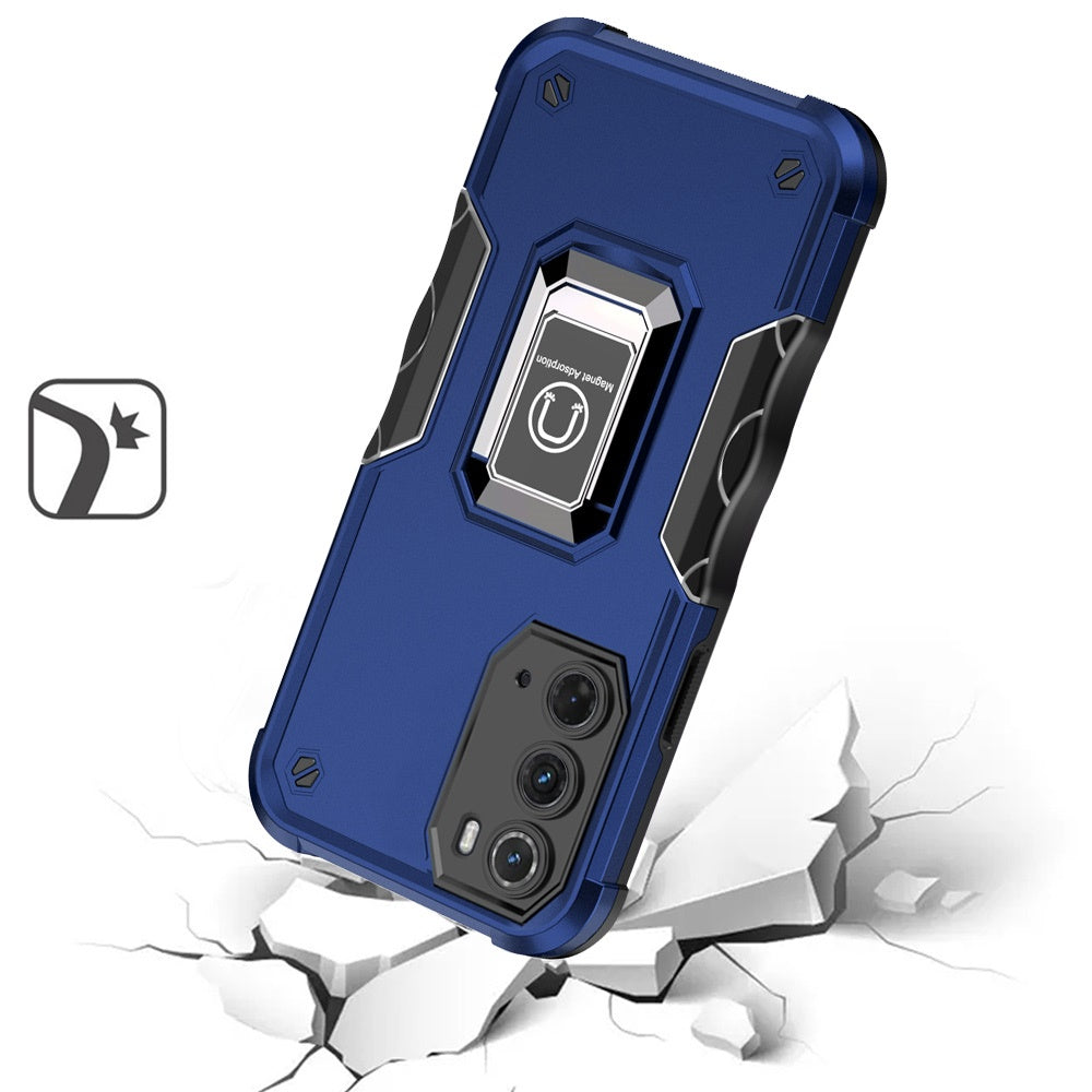 For Motorola Moto Edge (2022) Hybrid Cases with Magnetic Ring Holder Stand Kickstand Heavy Duty Rugged Shockproof  Phone Case Cover