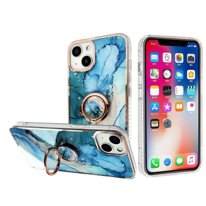 For Apple iPhone 11 (6.1") Pattern Fashion Design Chromed Edge IMD with Ring Kickstand Hybrid TPU Hard Back  Phone Case Cover