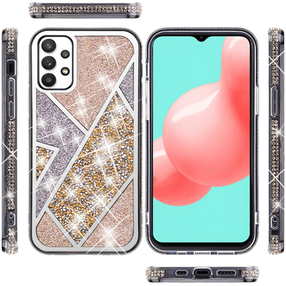 For Samsung Galaxy A33 5G Glitter Bling Diamond Rhinestone Sparkly Bumper Fashion Shiny Cute Fancy Cases Hybrid Rugged  Phone Case Cover