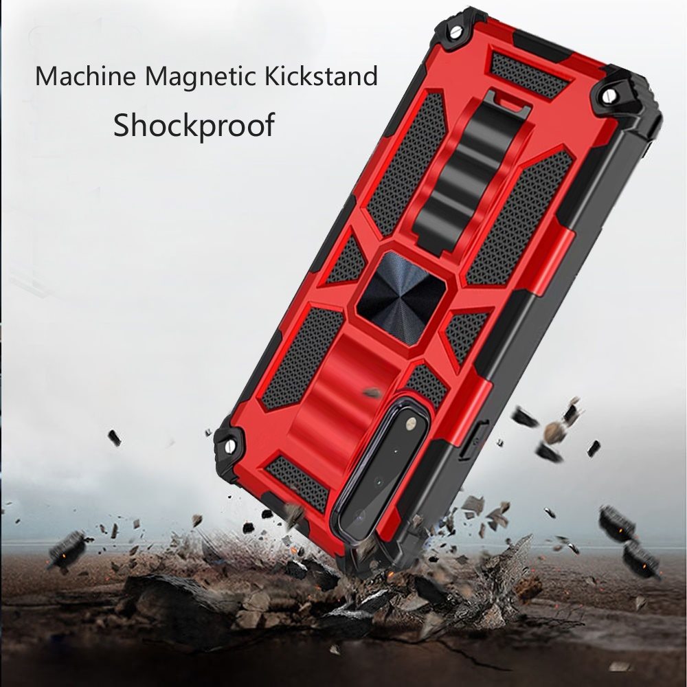 For Apple iPhone 12 Mini (5.4") Heavy Duty Stand Hybrid [Military Grade] Rugged with Built-in Kickstand Fit Magnetic Car Mount  Phone Case Cover