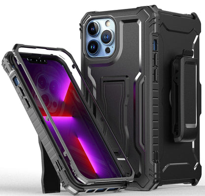 For Apple iPhone 11 Pro Max Combo 3in1 & Holster Stand, Swivel Belt Clip Armor Rugged Military Grade Drop Protection Black Phone Case Cover