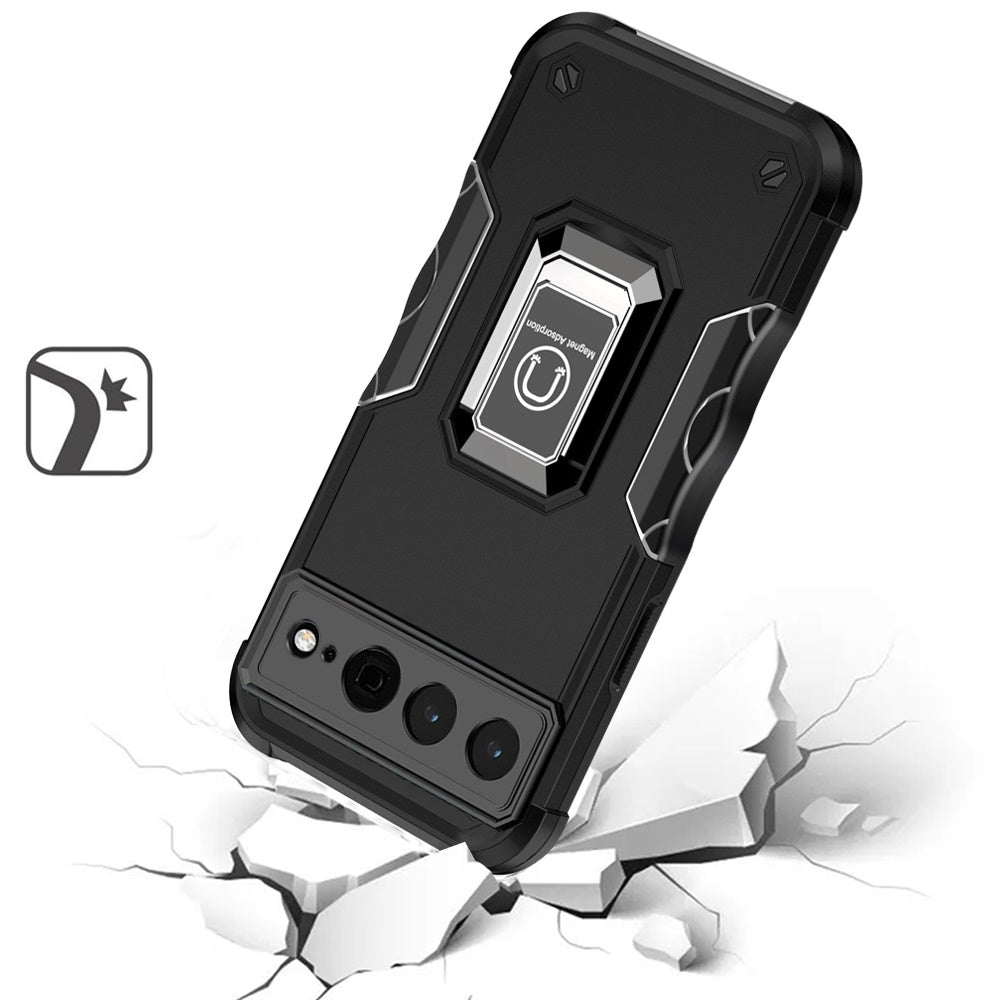 For Google Pixel 7/ 7 Pro Hybrid Cases with Magnetic Ring Holder Stand Kickstand Heavy Duty Rugged Silicone Shockproof  Phone Case Cover