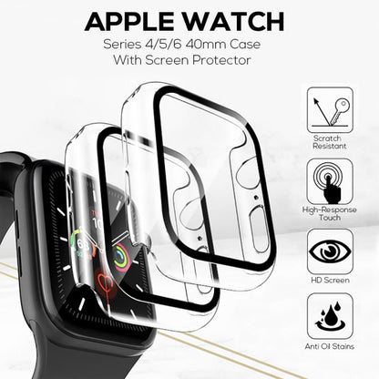 For Apple Watch 41mm Series 7 Ultra Clear Transparent PC with Built in Screen Protector Snap-on Full Coverage Shell Rubber TPU + Hard PC Frame for iWatch Series 7 (41MM) Clear Screen Protector