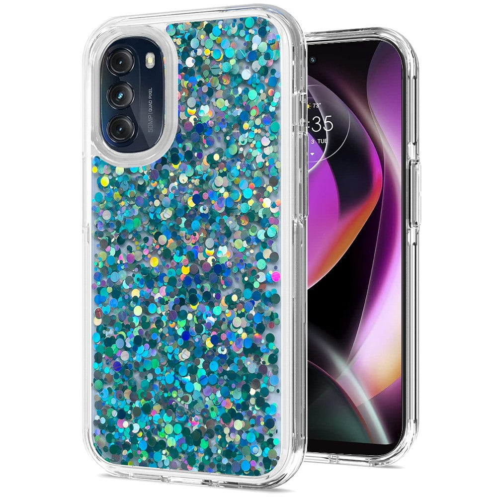 For Motorola Moto G 5G 2022 Colorful Glitter Bling Sparkle Epoxy Glittering Shining Hybrid Hard Silicone Shockproof  Phone Case Cover