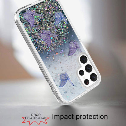 For Apple iPhone 11 (6.1") Butterflies Glitter Bling Shiny Sparkle Glittering Flake Hybrid Hard PC TPU Silicone Slim  Phone Case Cover