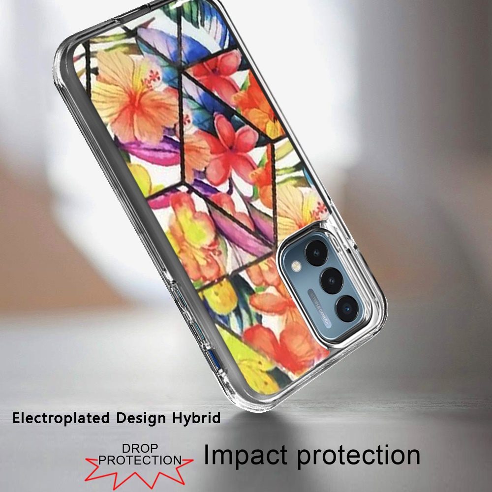 For OnePlus Nord N200 5G Electroplated Design Pattern Hybrid Luxury Fashion Hard PC TPU Bumper Hybrid Shook-Proof Armor  Phone Case Cover