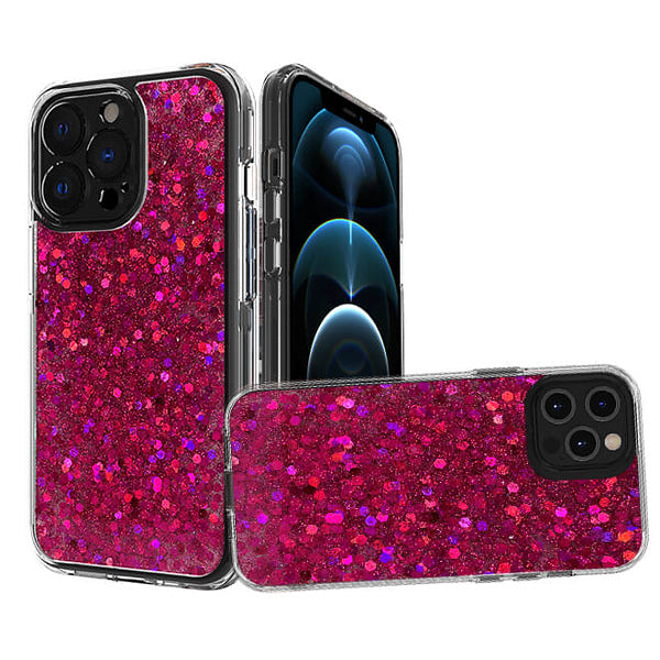 For TCL Revvl V Plus 5G (T-Mobile) Glitter Colorful Bling Sparkle Full Epoxy Glittering Shining Shockproof Soft Silicone TPU Hard PC  Phone Case Cover