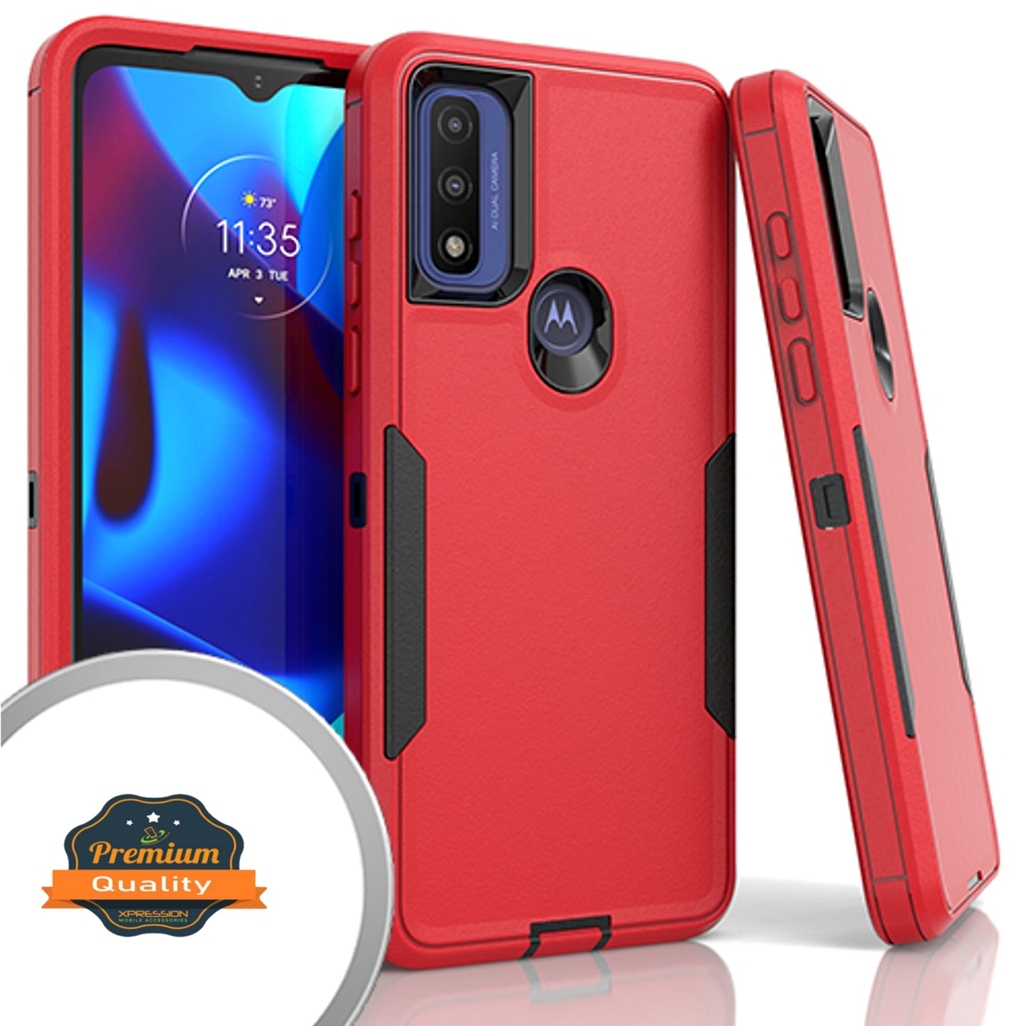 For Motorola Moto G Pure / Moto G Power 2022 Hybrid Shockproof Silicone Rubber TPU + Hard PC Heavy Duty Hard Protective Three Layer  Phone Case Cover