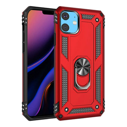 For Apple iPhone 11 (6.1") Military Grade Rugged Dual Layers 2in1 Hard PC + TPU Shockproof Hybrid with Ring Kickstand  Phone Case Cover