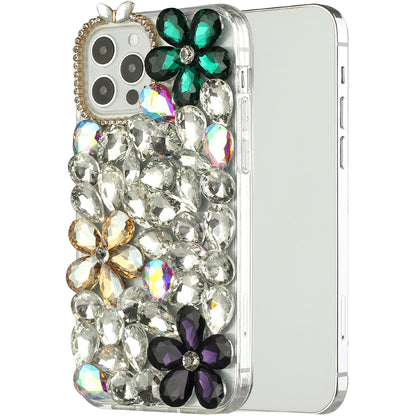 For Apple iPhone 13 Pro Max 6.7" Bling Crystal 3D Full Diamonds Luxury Sparkle Rhinestone Hybrid Protective  Phone Case Cover