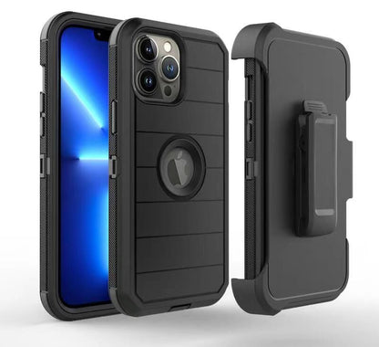 For Apple iPhone 11 Pro Max (6.5") Combo 3in1 Holster Heavy Duty Rugged with Swivel Belt Clip and Kickstand Black Phone Case Cover