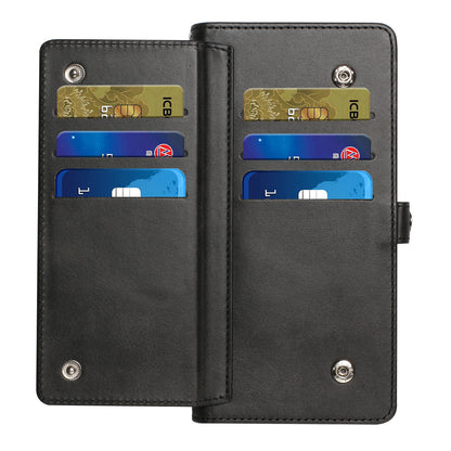 For Apple iPhone 11 (6.1") Ultra Luxury 9 ID Cash Credit Card Slots Holder Carrying Pouch Folio Flip PU Leather Kickstand  Phone Case Cover