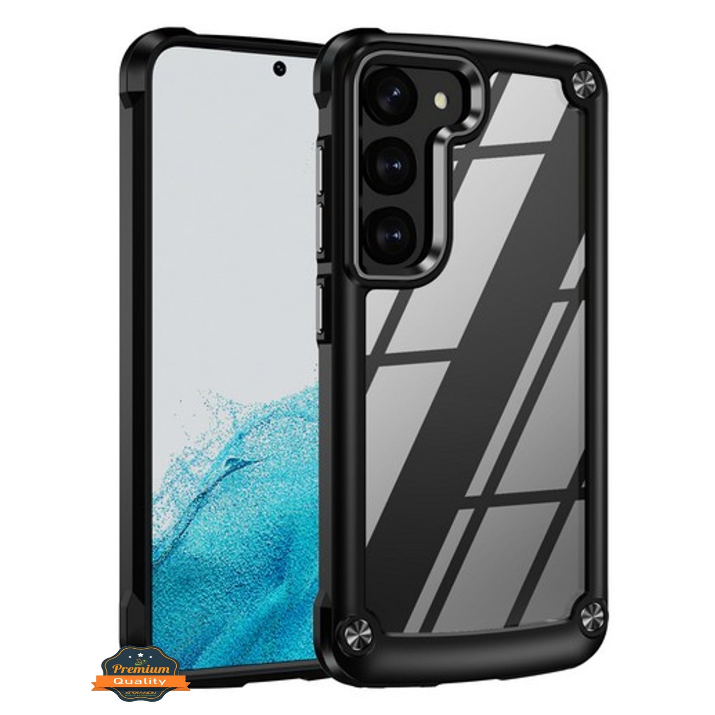 For Samsung Galaxy S23 /Plus /Ultra Heavy Duty Hybrid Clear back Shield Hard PC + TPU Bumper Edge Frame Shockproof Protective  Phone Case Cover