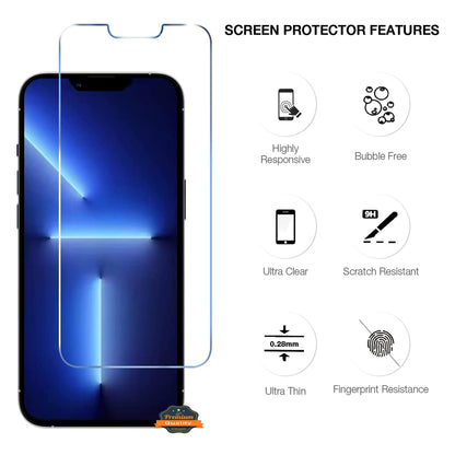 For Apple iPhone 14 Plus (6.7") Tempered Glass Screen Protector, Heavy Duty Anti-Scratch Anti-Bubble Tempered Glass Film 9H Hardness Clear Screen Protector