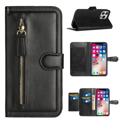 For Motorola Edge+ /Edge Plus 2022 Multi Credit Card Holder Zipper Storage Leather Wallet Pockets Double Flap Pouch Flip  Phone Case Cover