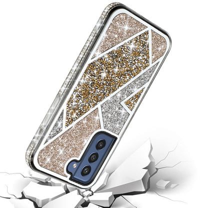 For Samsung Galaxy S22 Glitter Bling Diamond Rhinestone Sparkly Bumper Fashion Shiny Cute Fancy Cases Hybrid Rugged  Phone Case Cover