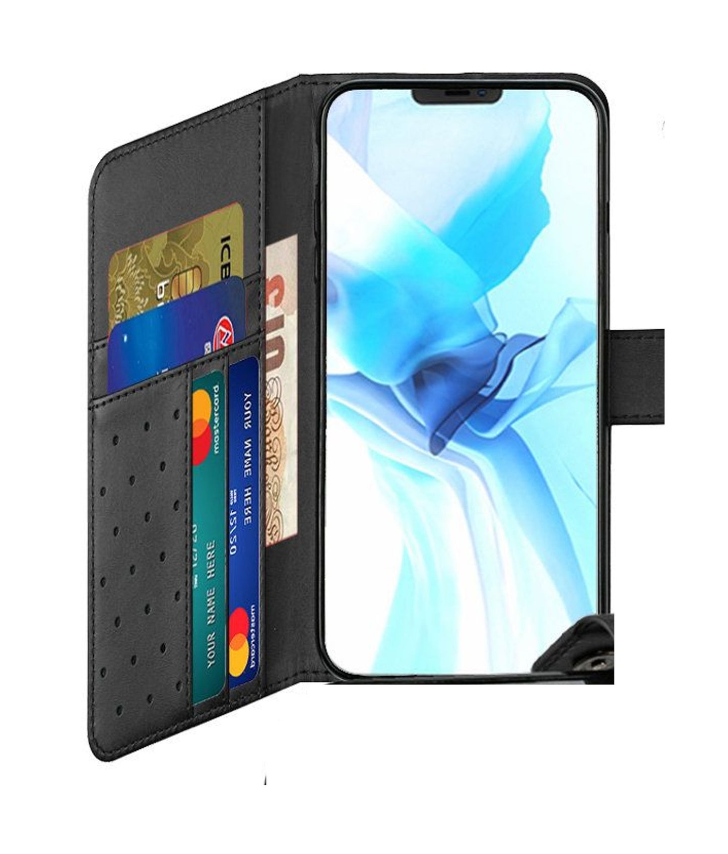 For Apple iPhone 11 (6.1") Wallet Case with Credit Card Holder, PU Leather Flip Pouch Kickstand & Strap TPU Protective  Phone Case Cover