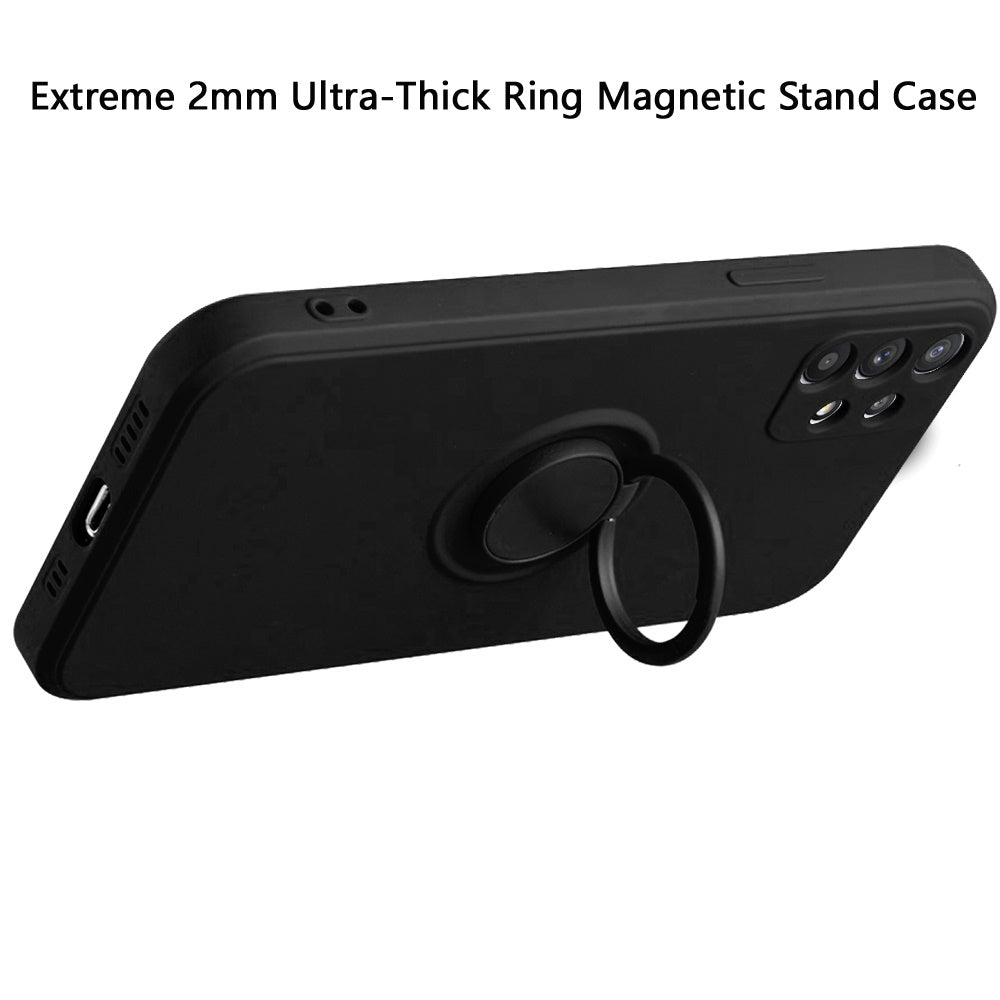 For Samsung Galaxy A33 5G Slim Silicone Soft Rubber Hybrid with Ultra-Thick Ring Magnetic Stand Holder Car Mount Supported Hard  Phone Case Cover