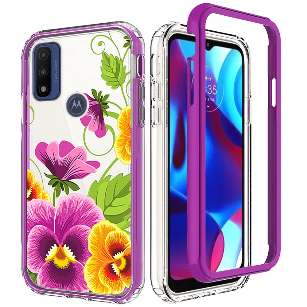 For Motorola Moto G Pure Beautiful Design 3 in 1 Hybrid Triple Layer Armor Hard Plastic Rubber TPU Shockproof Protective Frame  Phone Case Cover