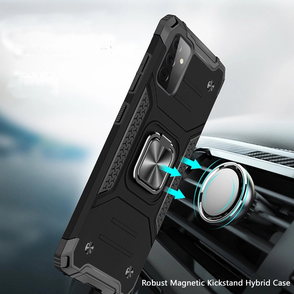 For Samsung Galaxy A13 5G Armor Hybrid with Ring Holder Kickstand Shockproof Heavy-Duty Durable Rugged Dual Layer Hard PC + TPU  Phone Case Cover