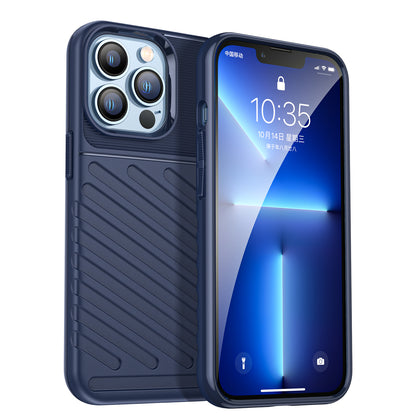 For Motorola Moto Edge (2022) Rugged Hybrid Hard Silicone Gel TPU Bumper Texture Shockproof Anti Slip Protective Stylish Blue Phone Case Cover