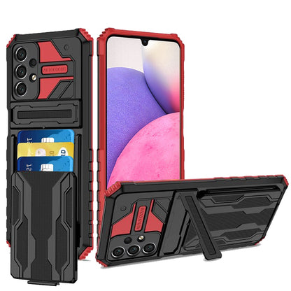 For Samsung Galaxy A33 5G Wallet Credit Card Holder ID Slot Hidden Back Pocket with Kickstand Dual Layer Armor Hard Hybrid  Phone Case Cover