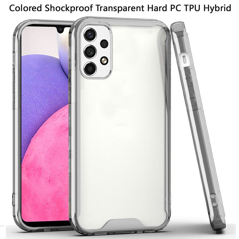 For Samsung Galaxy A33 5G Colored Shockproof Transparent Hard PC + Rubber TPU Hybrid Bumper Shell Thin Slim Protective  Phone Case Cover