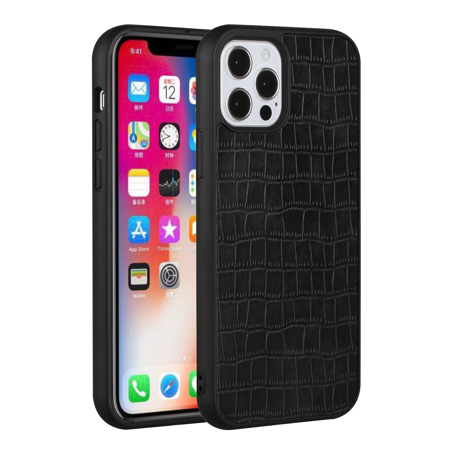 For Apple iPhone 11 (6.1") Ultra Slim Thin PU Leather Crocodile Flip Snap On Hybrid Shockproof TPU PC Hard Shell Durable  Phone Case Cover