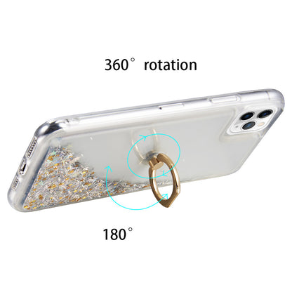 For Samsung Galaxy S23 /Plus /Ultra Hybrid Glitter Bling Sparkling Liquid Quicksand Glittering Sparkle TPU with Ring Stand Holder  Phone Case Cover