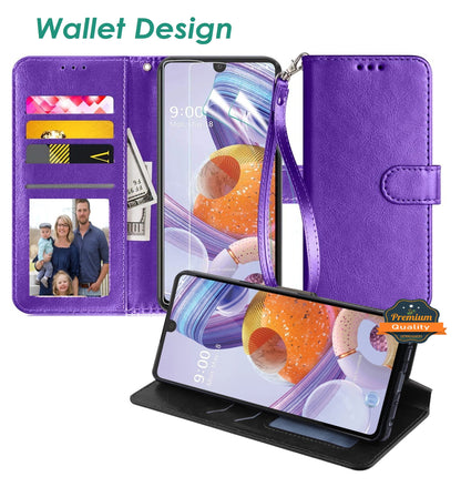 For Apple iPhone 13 Pro Max (6.7") Leather Wallet Case with Credit Card Holder Storage Lanyard Kickstand & Magnetic Flip Protective  Phone Case Cover