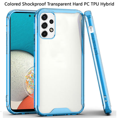 For Samsung Galaxy A53 5G Colored Shockproof Transparent Hard PC + Rubber TPU Hybrid Bumper Shell Thin Slim Protective  Phone Case Cover