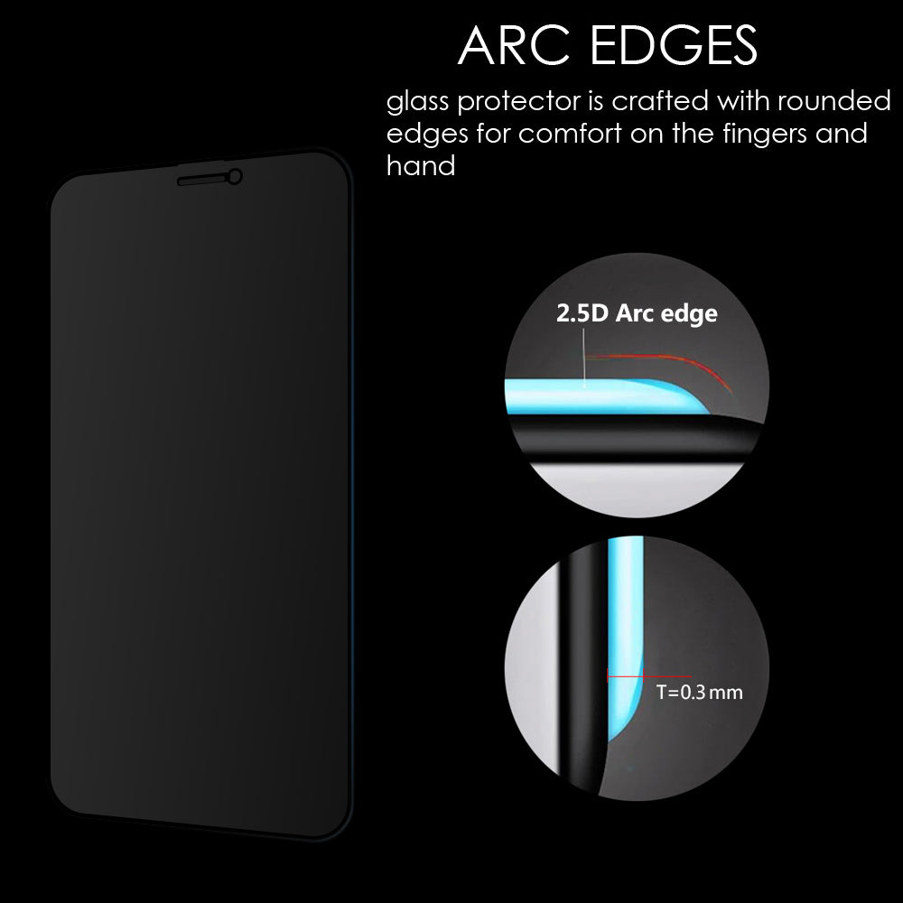 For Apple iPhone 13 /13 Pro (6.1") Privacy Tempered Glass Screen Protector Full Coverage True Anti-spy Tempered Glass Protector Black Screen Protector