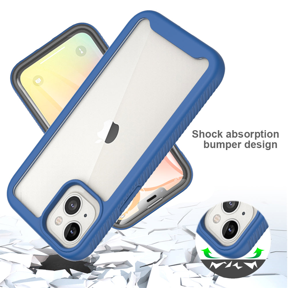 For Apple iPhone 11 /12 /Pro Max Hybrid 360° Full Body Protective with Built-in Screen Protector Shockproof Bumper TPU Armor  Phone Case Cover