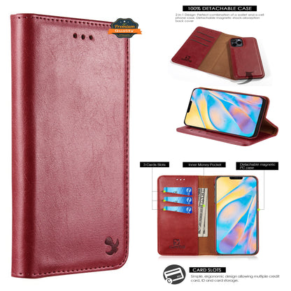 For Samsung Galaxy S22 /Plus Ultra Luxury PU Leather Wallet Pouch Magnetic Detachable with Credit Card Slots Removable Flip Kickstand  Phone Case Cover