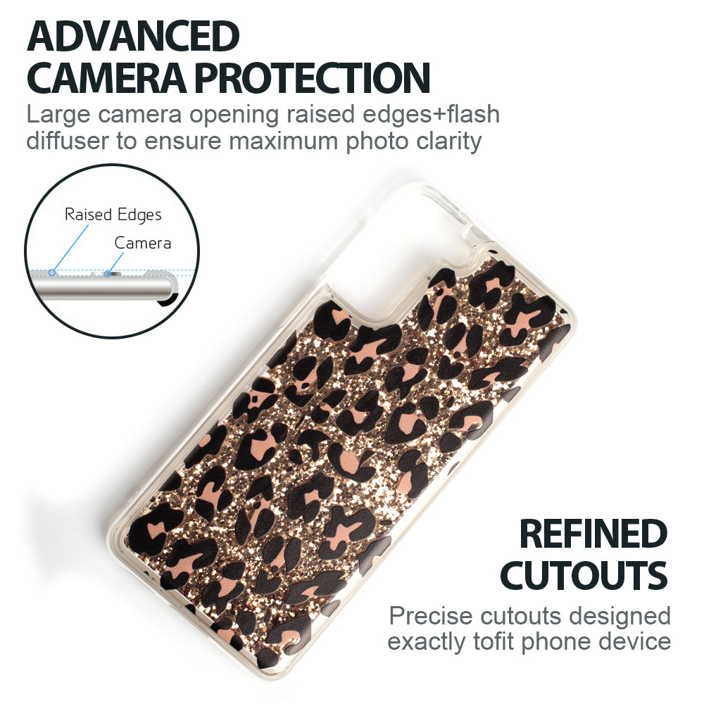 For Boost Mobile Celero 5G Hybrid Bling Luxury Fashion Design Flowing Liquid Glitter Floating Quicksand Sparkle Glitter Soft TPU + PC  Phone Case Cover