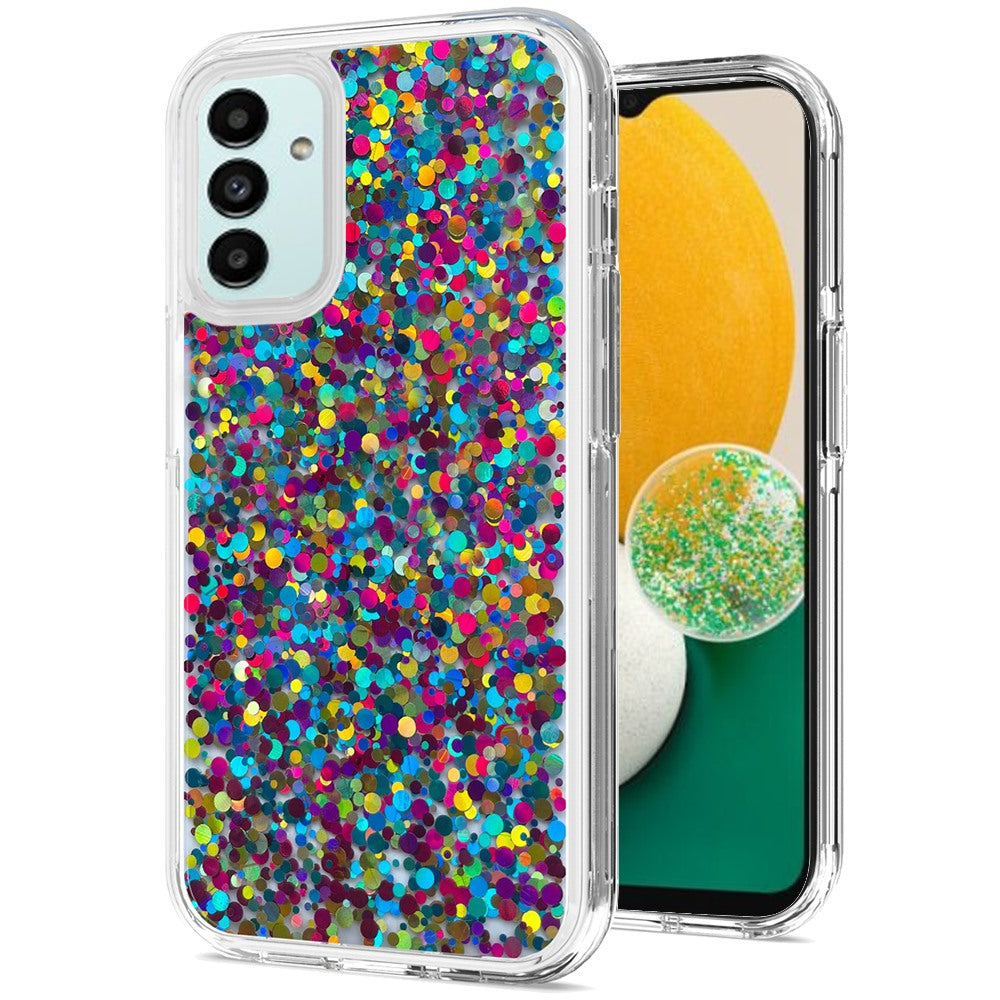 For Samsung Galaxy A13 5G Colorful Glitter Bling Sparkle Epoxy Glittering Shining Hybrid Hard Silicone Shockproof  Phone Case Cover