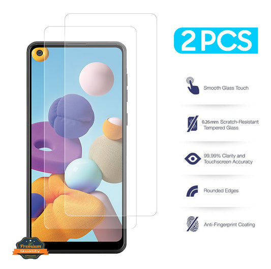 For Samsung Galaxy A22 5G [2 Pack] Tempered Glass Screen Protector Round Edges 0.26MM Arcing [Anti-Bubble] [9H Hardness] [HD Clear] [Anti-Scratch] [Case Friendly] Glass Screen Protector Film Guard Clear Screen Protector