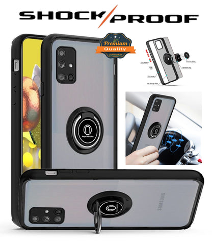 For Samsung Galaxy S9 /S9 Plus Hybrid PC and TPU Shockproof with 360° Rotation Ring Magnetic Metal Stand & Covered Camera  Phone Case Cover