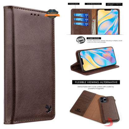 For Samsung Galaxy S22 /Plus Ultra Luxury PU Leather Wallet Pouch Magnetic Detachable with Credit Card Slots Removable Flip Kickstand  Phone Case Cover