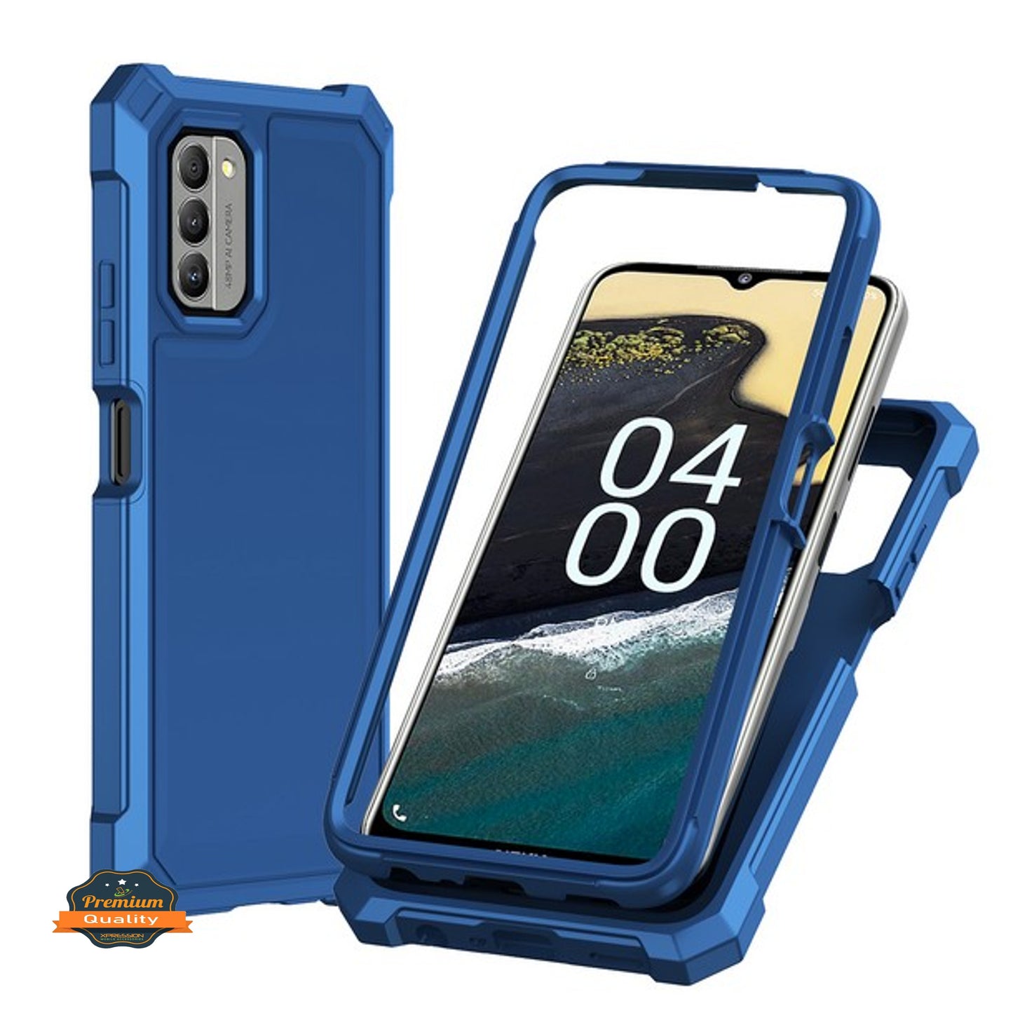 For AT&T Maestro 3 Hybrid 2in1 Front Bumper Frame Cover Square Edge Shockproof TPU + Hard PC Anti-Slip Heavy Duty  Phone Case Cover