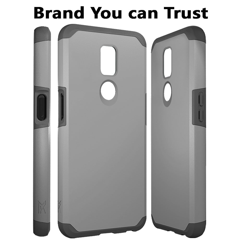 For Samsung Galaxy A73 5G Slim Corner Protection Shock Absorption Hybrid Dual Layer Hard TPU Rubber Armor Defender Gray Phone Case Cover