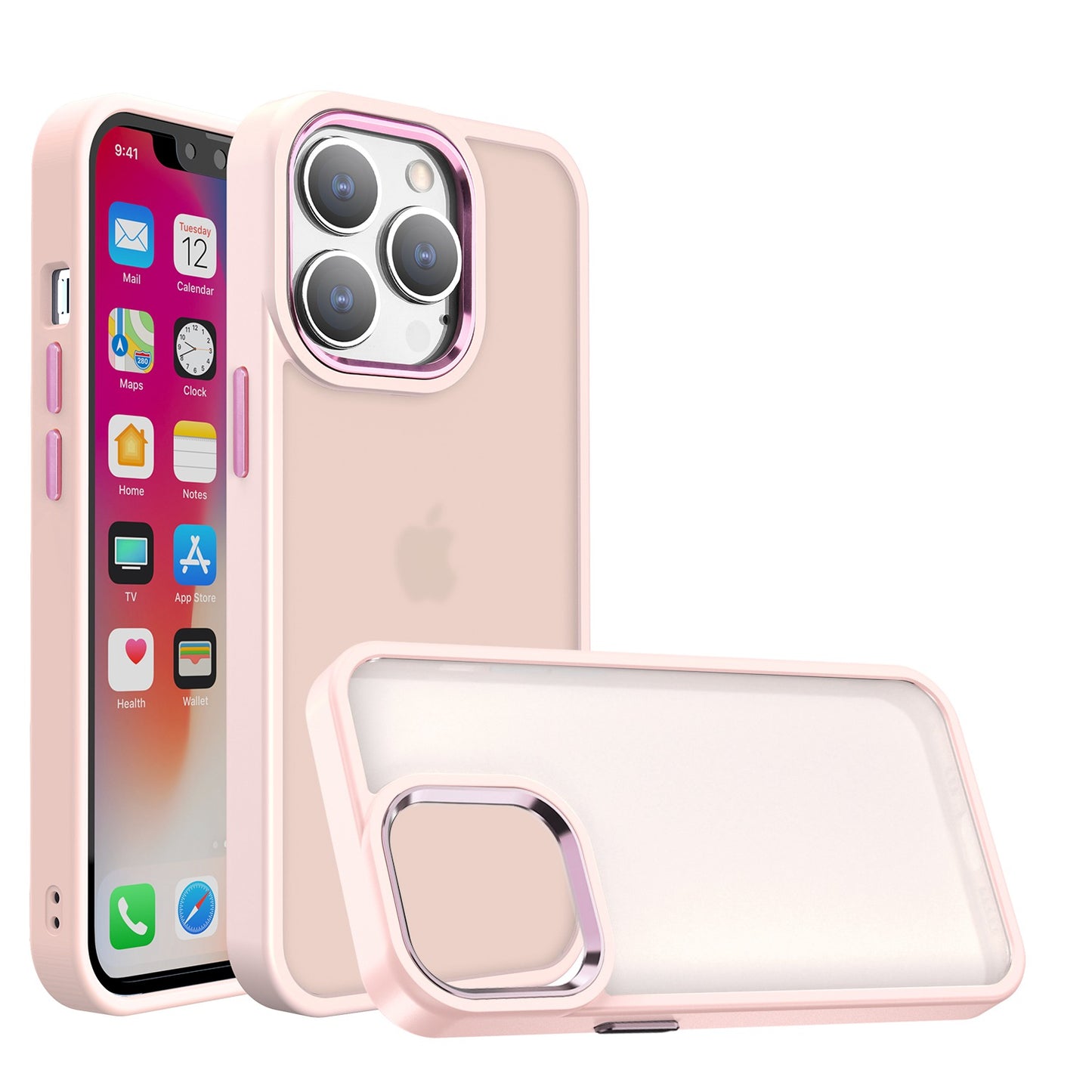 For Apple iPhone 11 (6.1") Slim Fit Hybrid Frosted Polished Oil Thick Acrylic Hard PC TPU Frame  Phone Case Cover