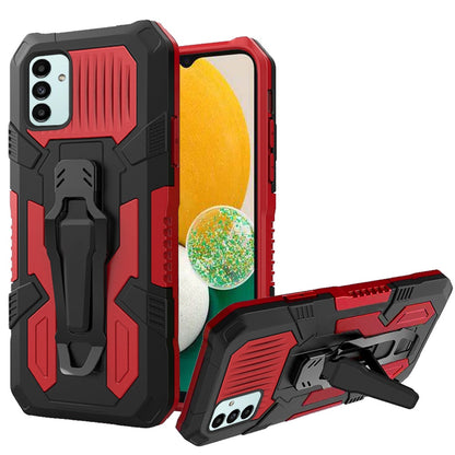 For Samsung Galaxy A13 5G Rugged Heavy Duty Dual Layers Hybrid Shockproof Protective Shell Built in Metal Clip Holder & Kickstand  Phone Case Cover