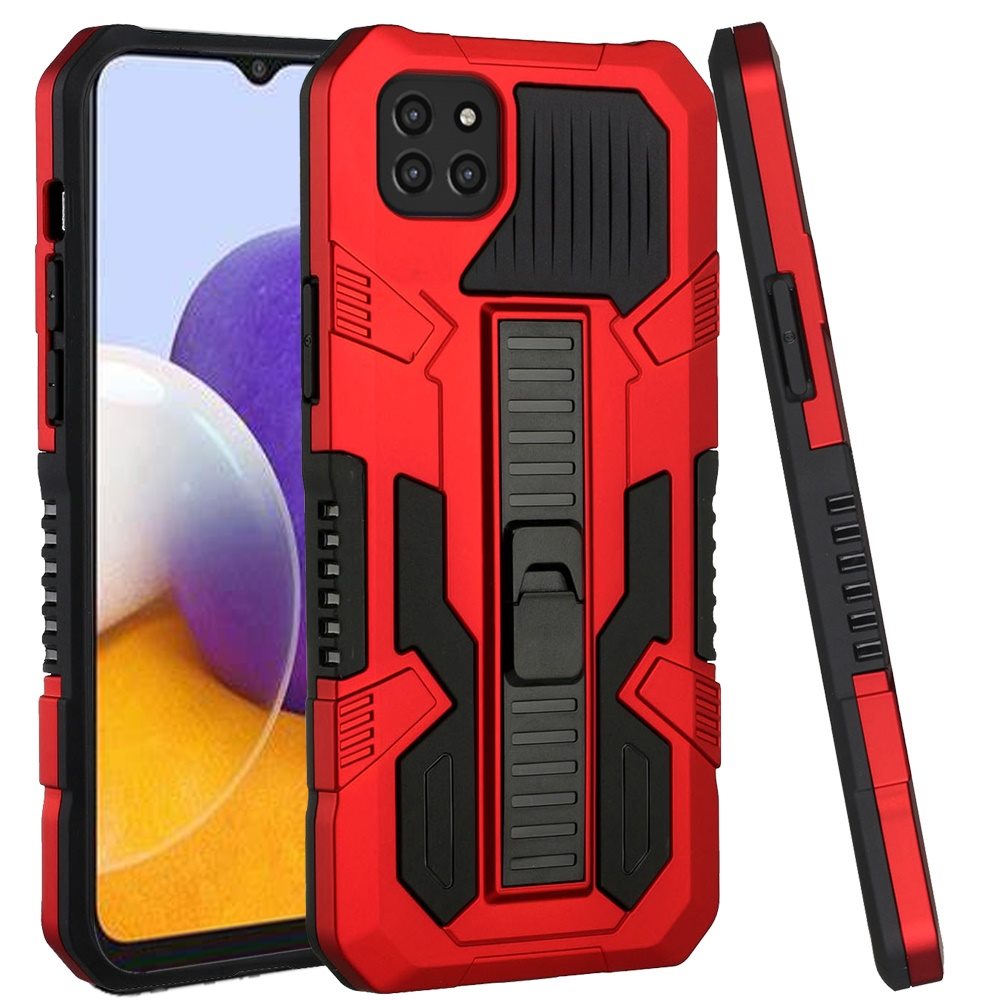 For Boost Mobile Celero 5G Hybrid Tough Rugged [Shockproof] Dual Layer Protective with Kickstand Military Grade Hard PC + TPU  Phone Case Cover