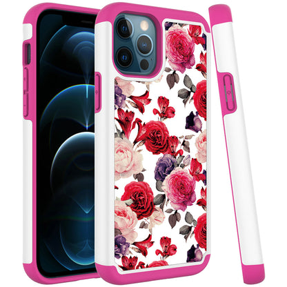 For Apple iPhone 13 (6.1") Beautiful Design Tuff Hybrid Heavy Duty Sturdy Shockproof Full Body Soft TPU Hard Protective  Phone Case Cover