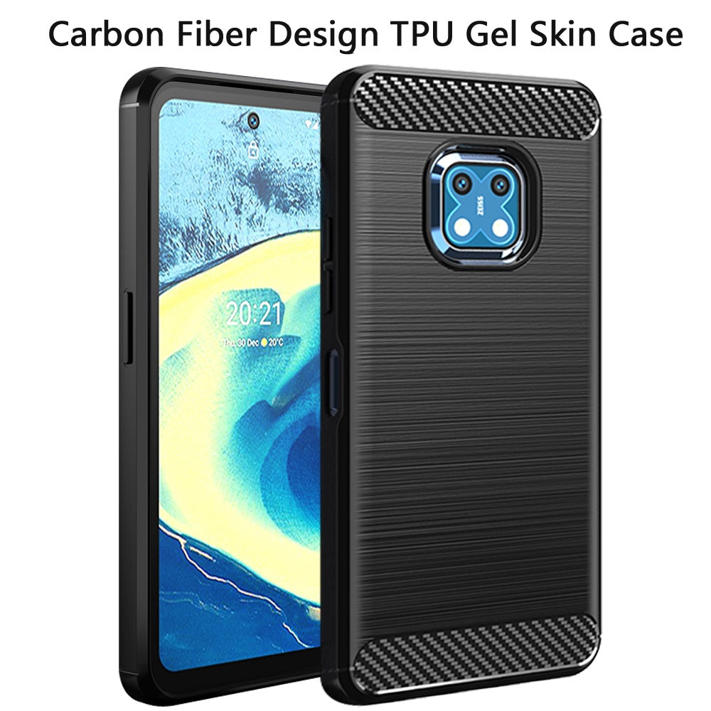 For Nokia X100 Carbon Fiber Design Slim Fit Silicone Soft Skin Flexible Lightweight TPU Gel Rubber Absorbing Rugged Brushed  Phone Case Cover