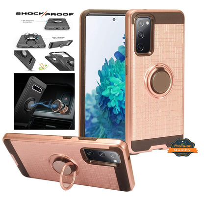 For Samsung Galaxy S22 Hybrid 360° Ring Armor Shockproof Dual Layers 2in1 Holder with Ring Stand for Magnetic Car Mount  Phone Case Cover