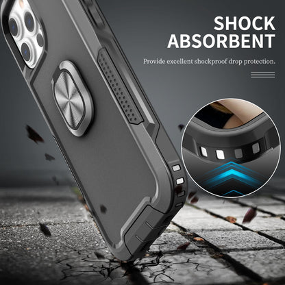 For Apple iPhone 13 Pro Max 6.7" Heavy Duty 3in1 Magnetic Ring Kickstand Stand Hybrid Shockproof Military-Grade Drop Protection  Phone Case Cover